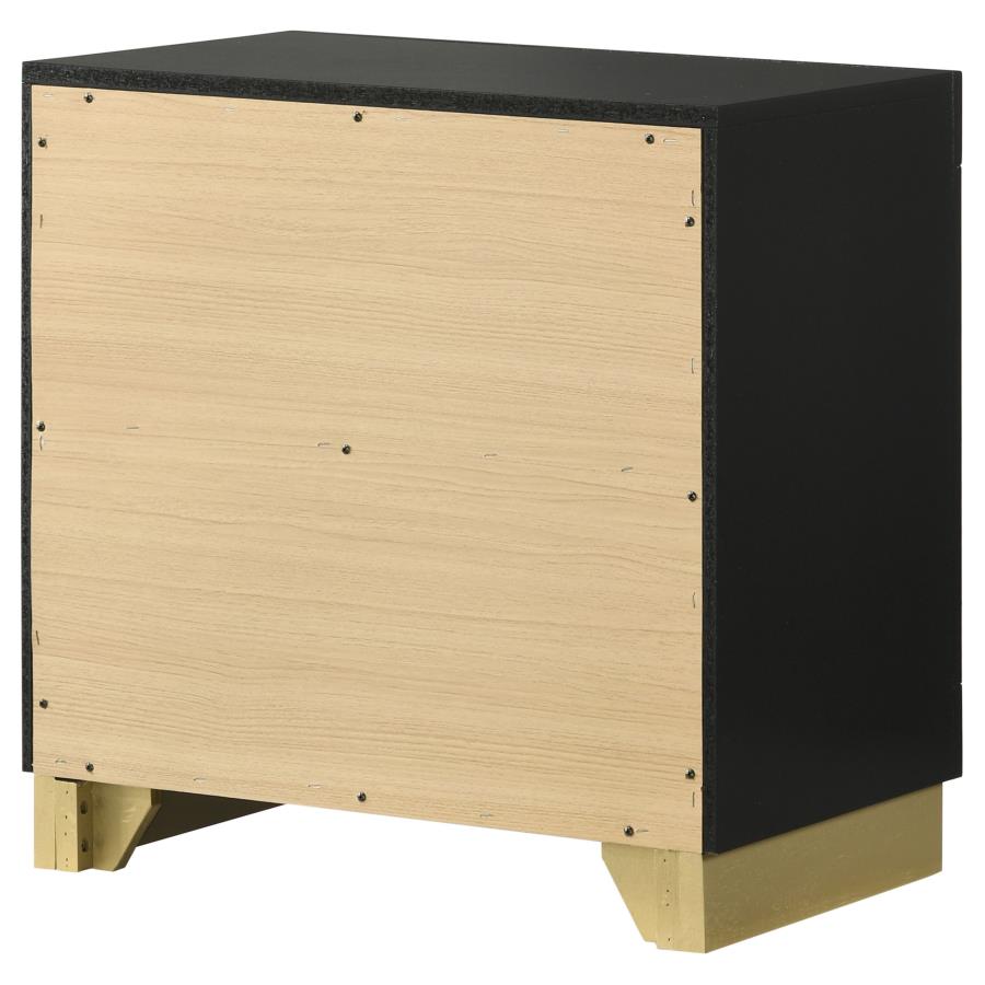CARAWAY 2-DRAWER NIGHTSTAND BLACK