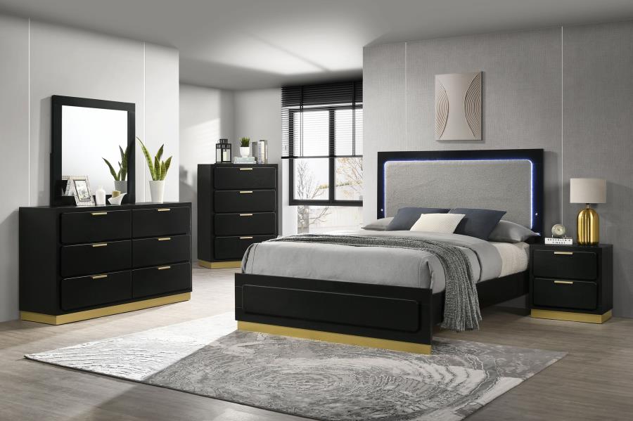 CARAWAY 2-DRAWER NIGHTSTAND BLACK