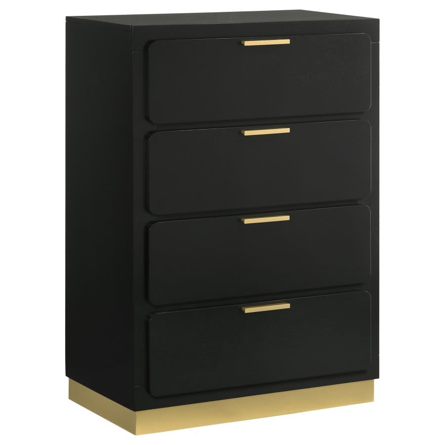 CARAWAY 4-DRAWER BEDROOM CHEST BLACK
