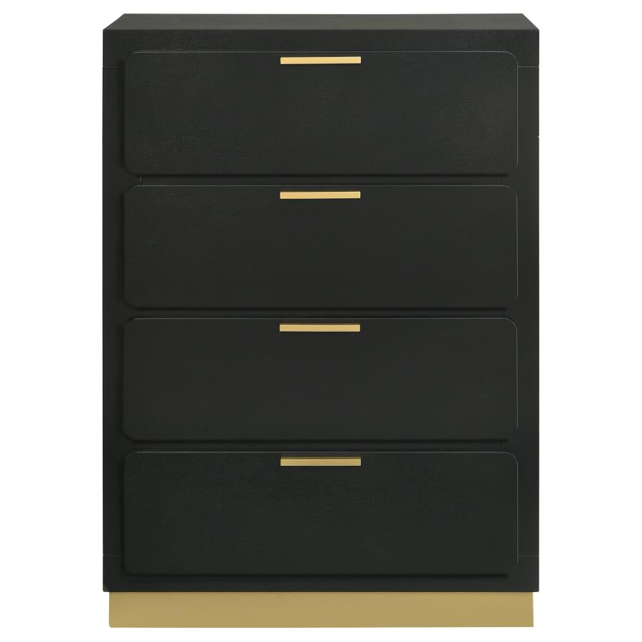 CARAWAY 4-DRAWER BEDROOM CHEST BLACK