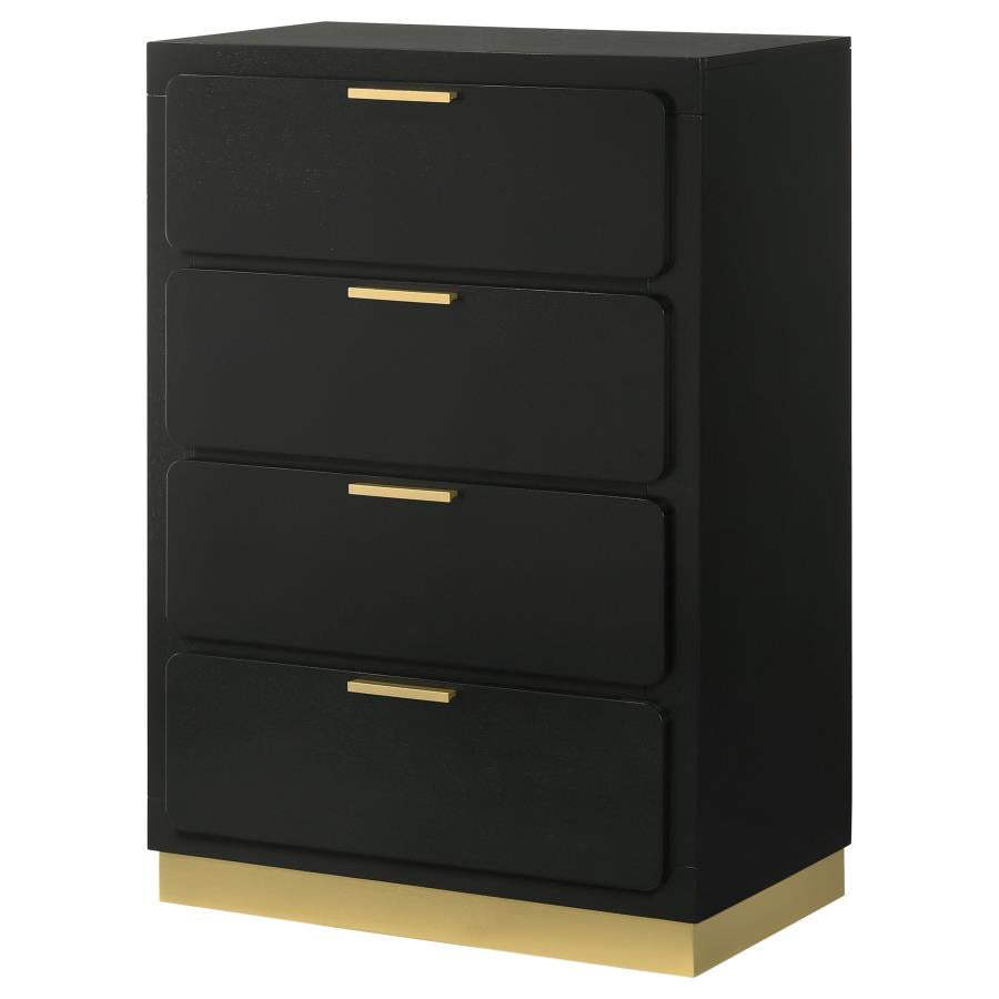 CARAWAY 4-DRAWER BEDROOM CHEST BLACK