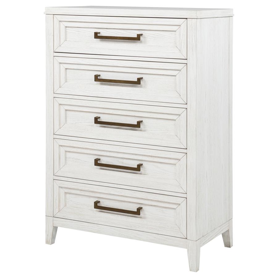 MARIELLE 5-DRAWER BEDROOM CHEST DISTRESSED WHITE