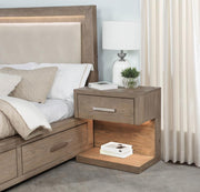 KENORA 1-DRAWER NIGHTSTAND BEDSIDE TABLE BARLEY BROWN