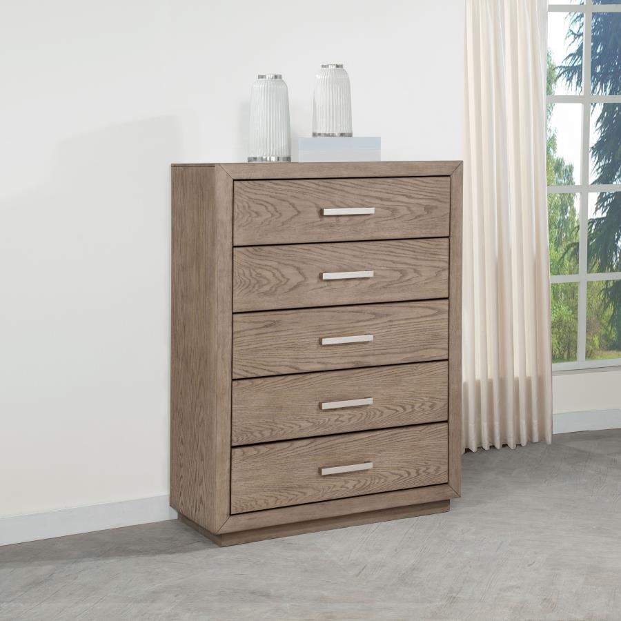 KENORA 5-DRAWER BEDROOM CHEST BARLEY BROWN