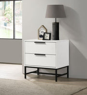 SONORA 2-DRAWER NIGHTSTAND BEDSIDE TABLE WHITE