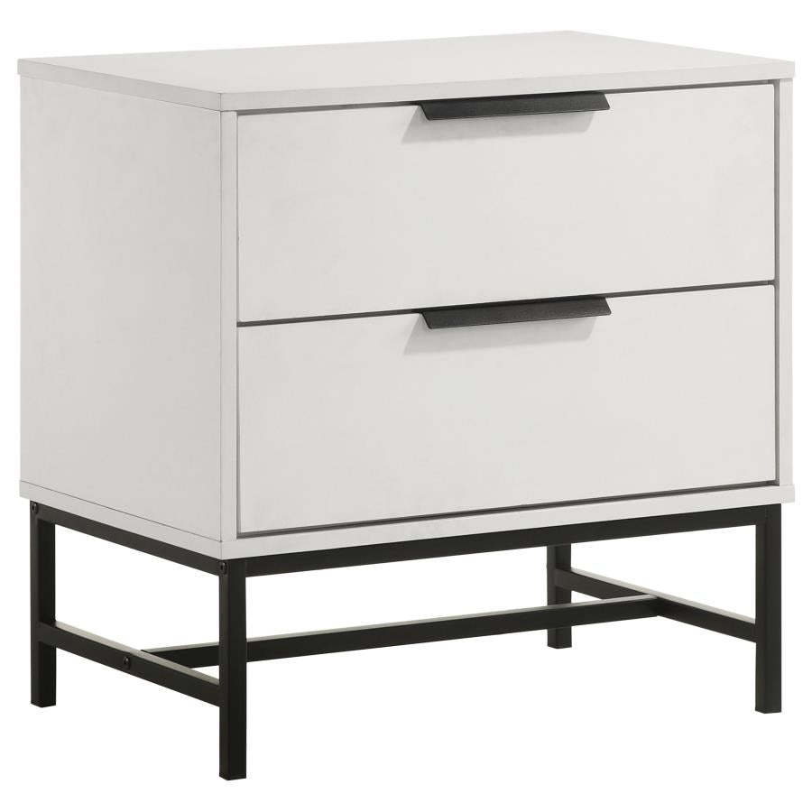 SONORA 2-DRAWER NIGHTSTAND BEDSIDE TABLE WHITE