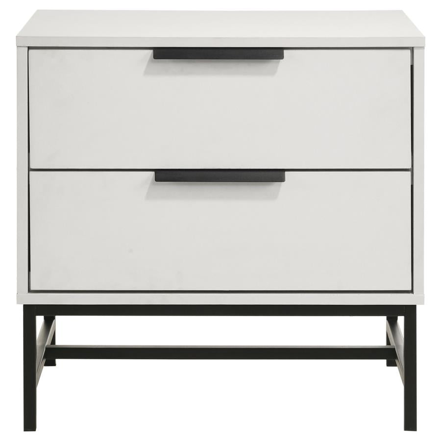 SONORA 2-DRAWER NIGHTSTAND BEDSIDE TABLE WHITE