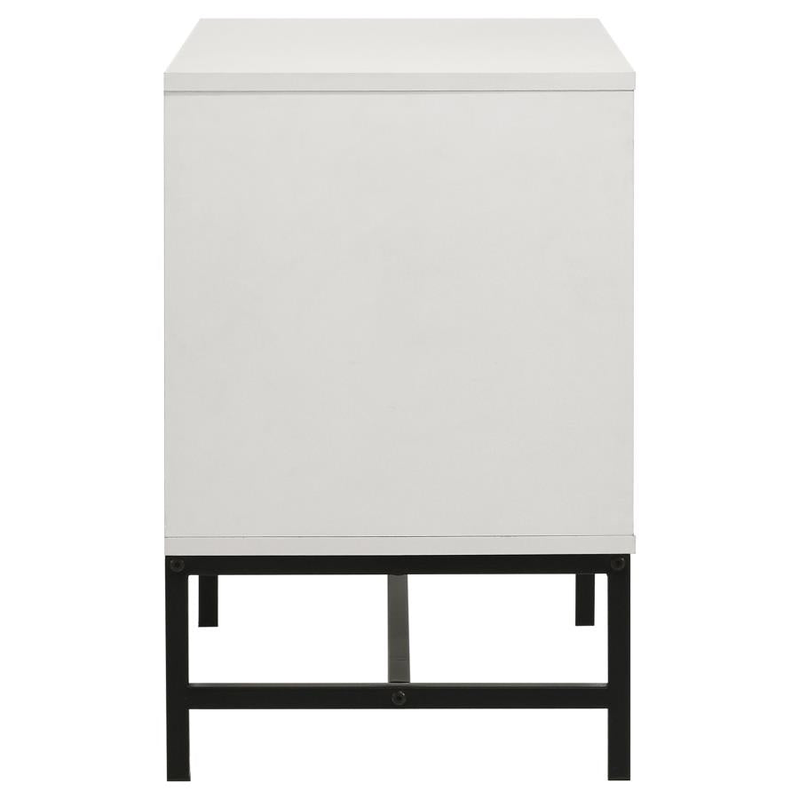 SONORA 2-DRAWER NIGHTSTAND BEDSIDE TABLE WHITE