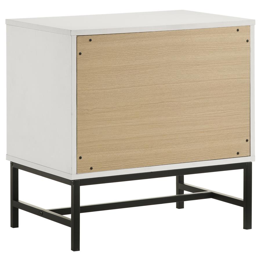 SONORA 2-DRAWER NIGHTSTAND BEDSIDE TABLE WHITE