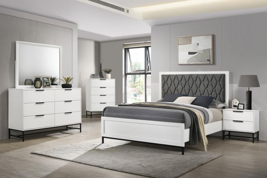 SONORA 2-DRAWER NIGHTSTAND BEDSIDE TABLE WHITE