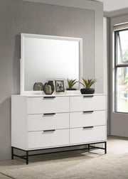 SONORA 6-DRAWER DRESSER WITH MIRROR WHITE