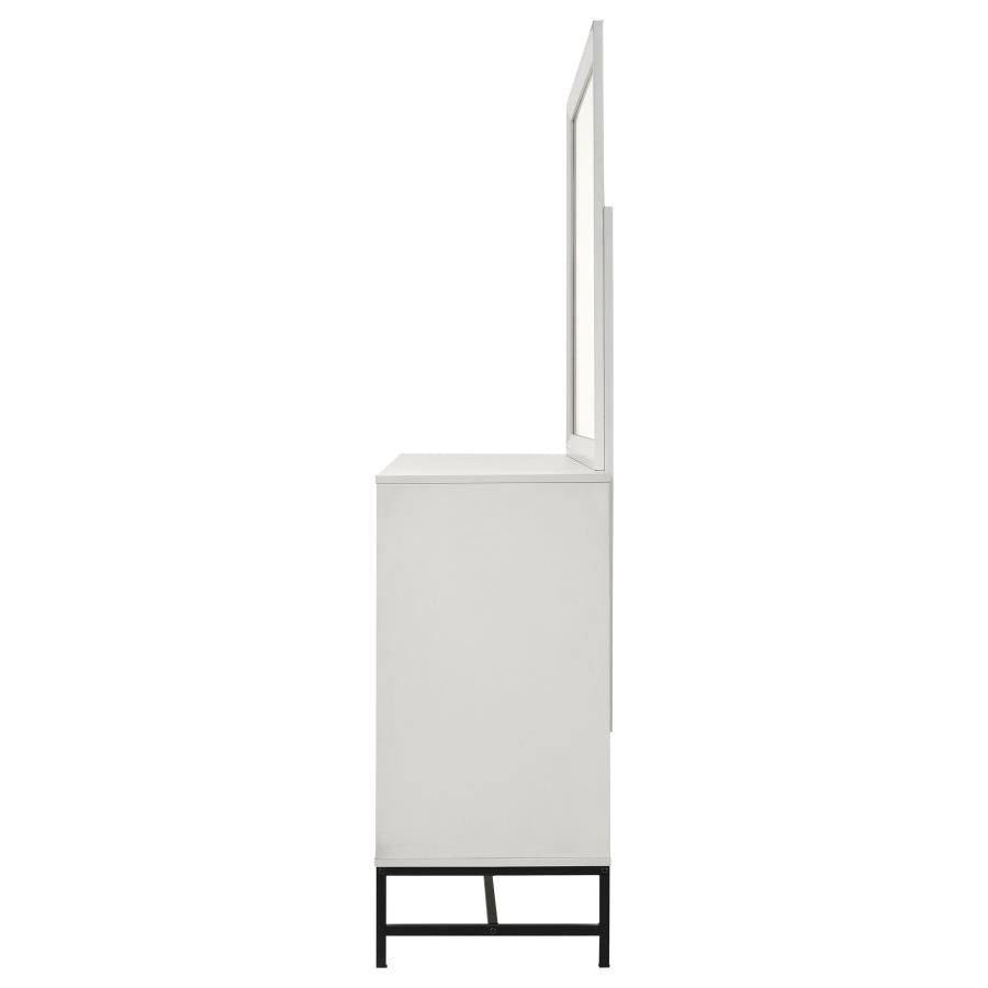 SONORA 6-DRAWER DRESSER WITH MIRROR WHITE