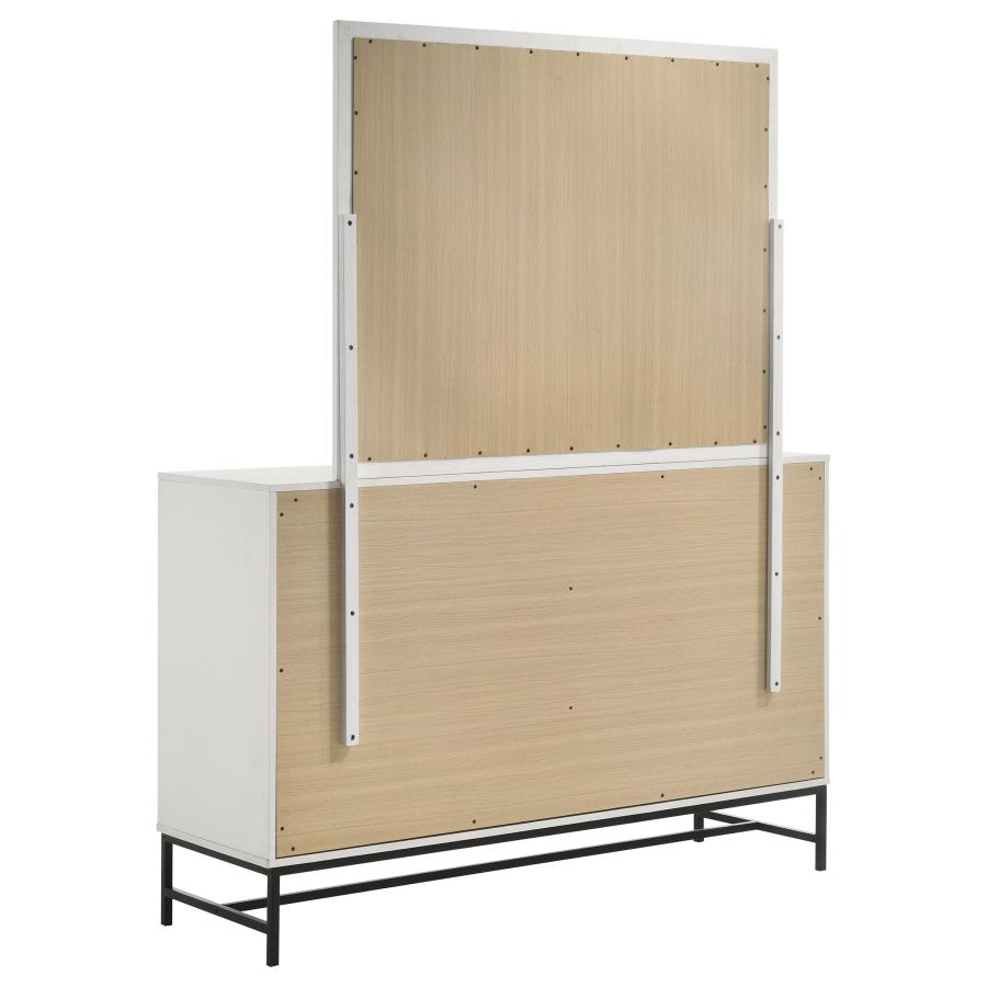 SONORA 6-DRAWER DRESSER WITH MIRROR WHITE