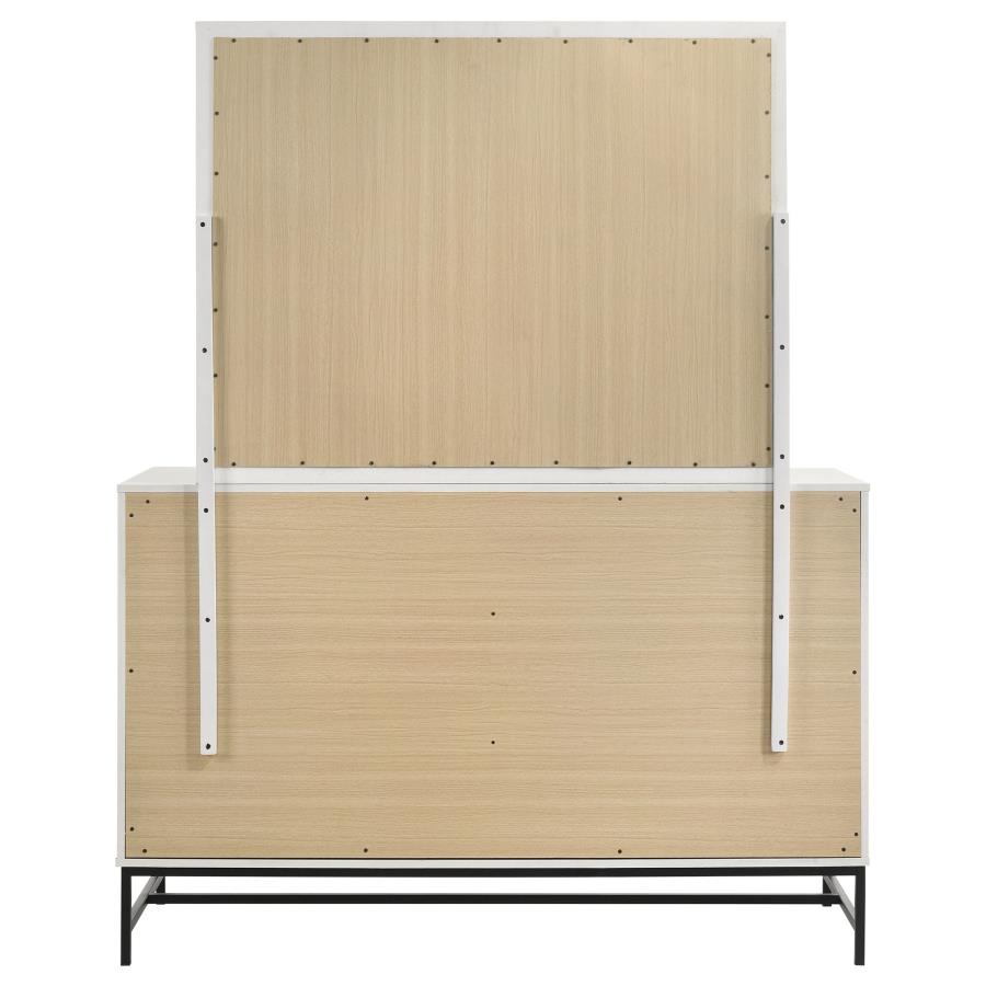 SONORA 6-DRAWER DRESSER WITH MIRROR WHITE