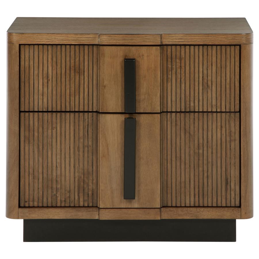 TERRACE 2-DRAWER NIGHTSTAND BEDSIDE TABLE ASH BROWN
