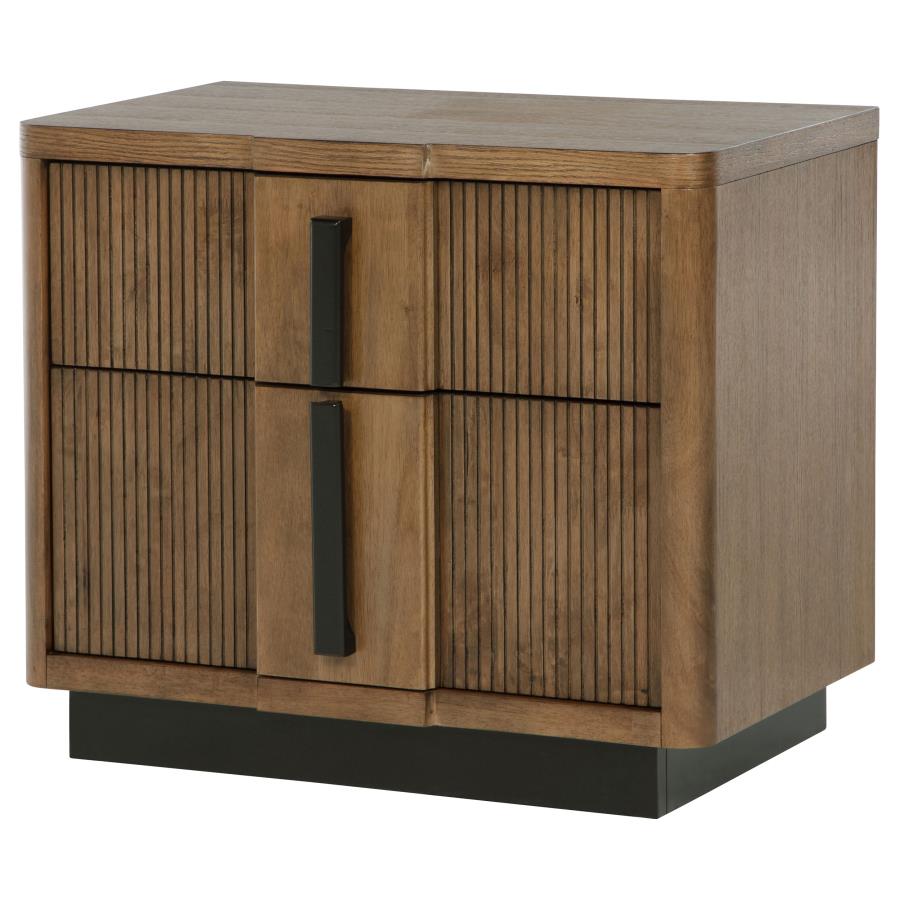TERRACE 2-DRAWER NIGHTSTAND BEDSIDE TABLE ASH BROWN