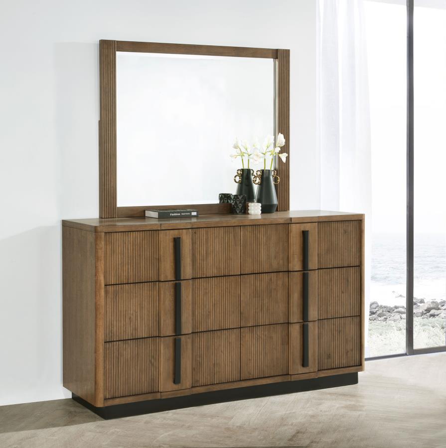 TERRACE 6-DRAWER DRESSER AND MIRROR ASH BROWN
