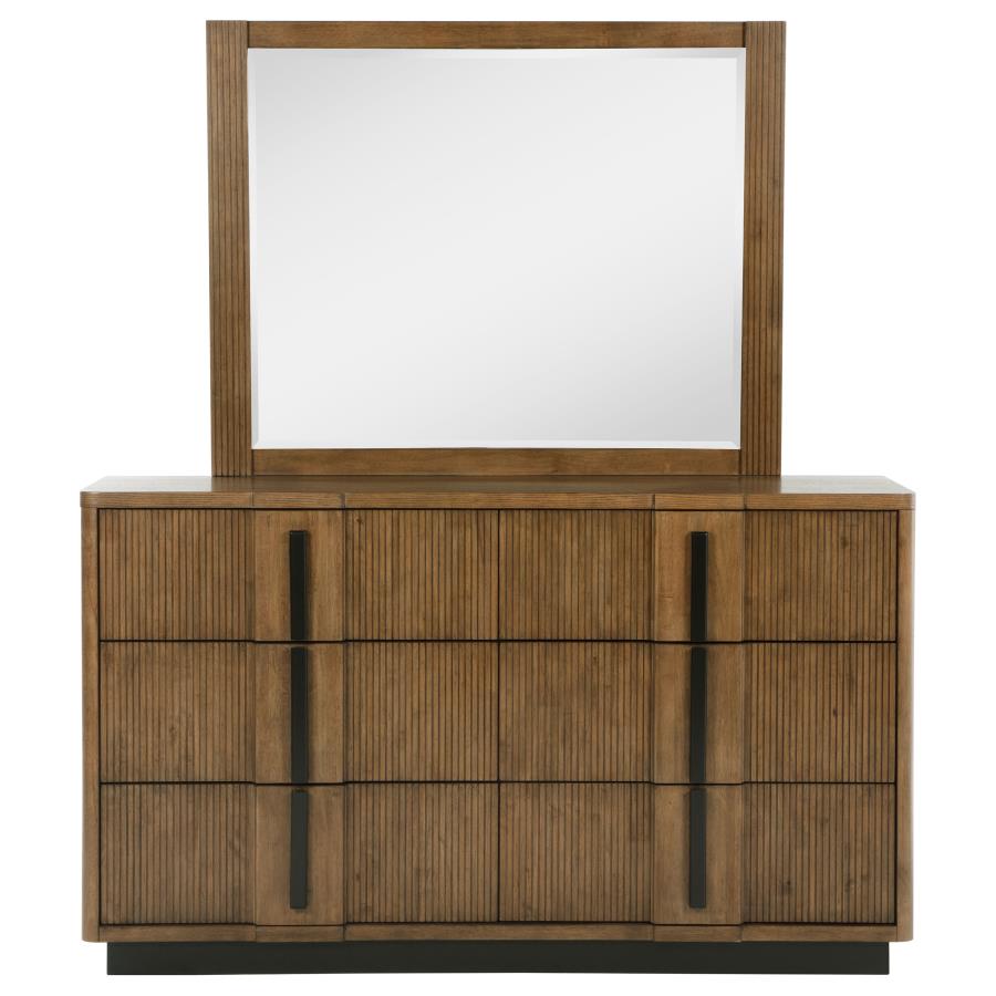 TERRACE 6-DRAWER DRESSER AND MIRROR ASH BROWN