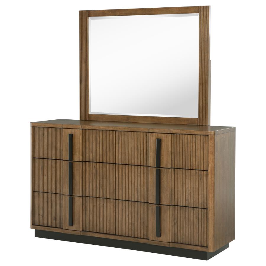 TERRACE 6-DRAWER DRESSER AND MIRROR ASH BROWN