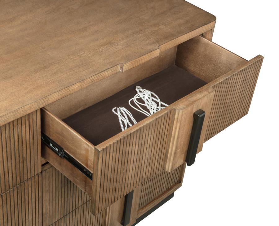 TERRACE 6-DRAWER DRESSER AND MIRROR ASH BROWN