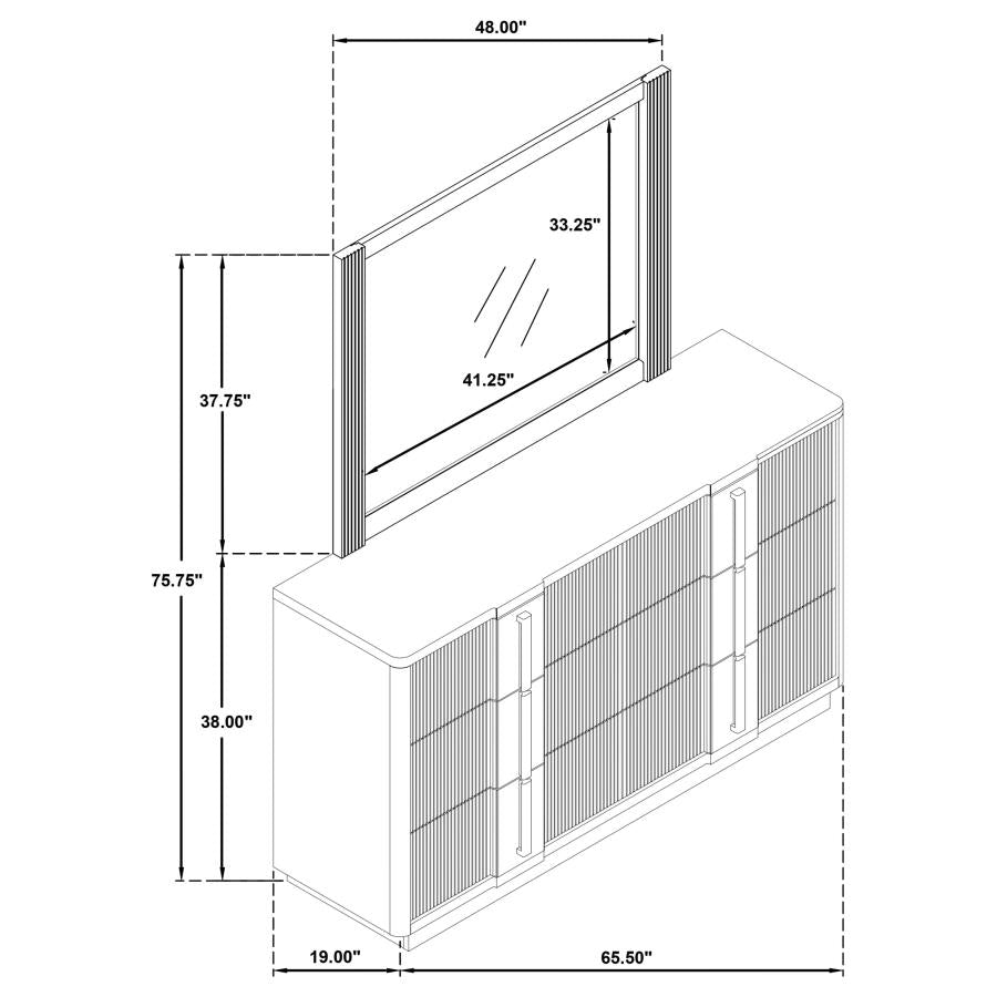 TERRACE 6-DRAWER DRESSER AND MIRROR ASH BROWN