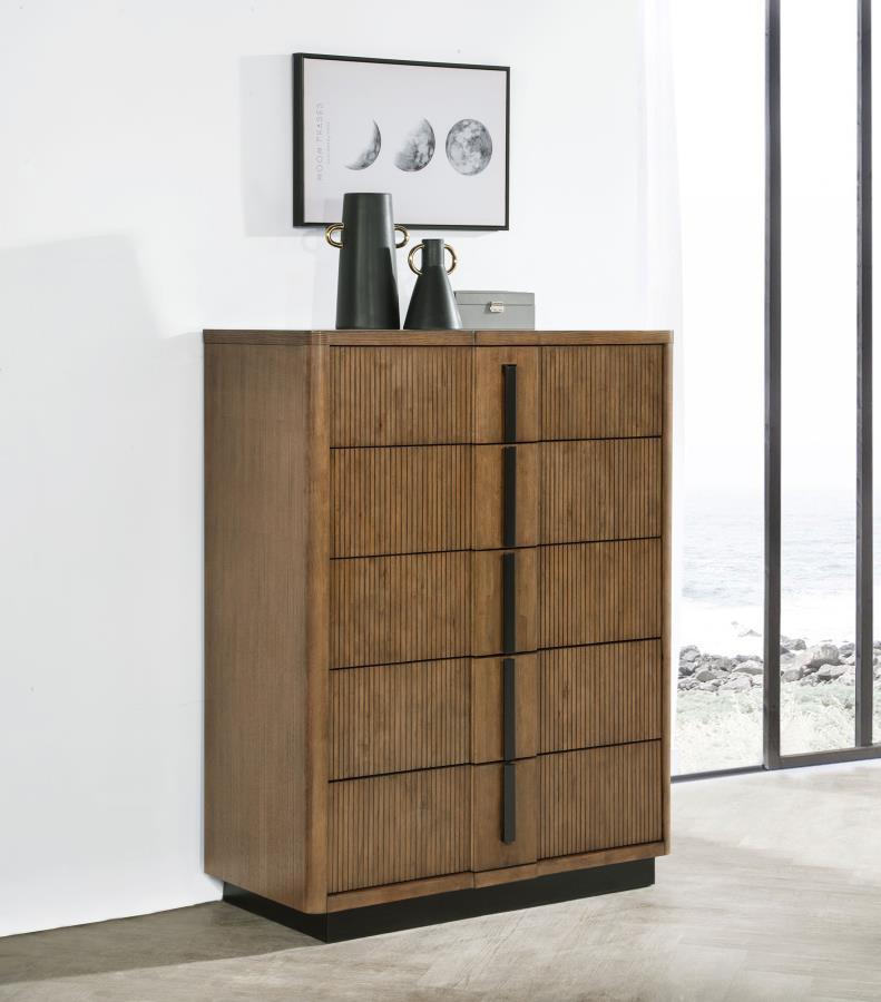 TERRACE 5-DRAWER CHEST OF DRAWERS ASH BROWN
