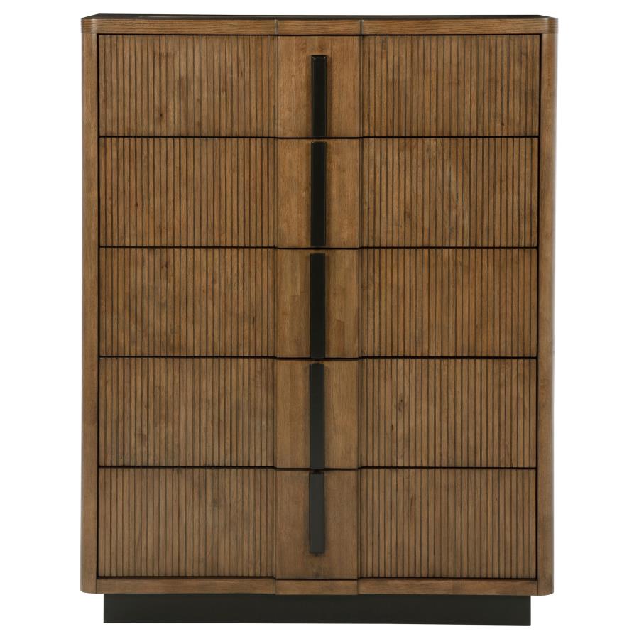TERRACE 5-DRAWER CHEST OF DRAWERS ASH BROWN