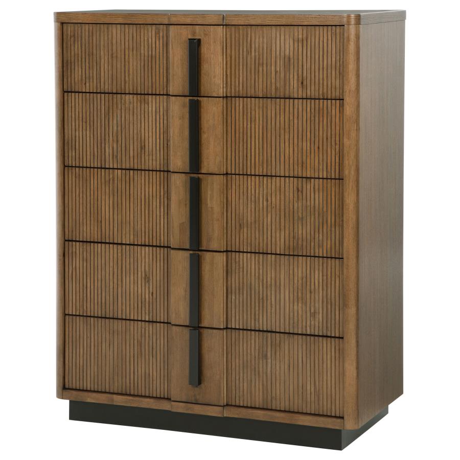 TERRACE 5-DRAWER CHEST OF DRAWERS ASH BROWN