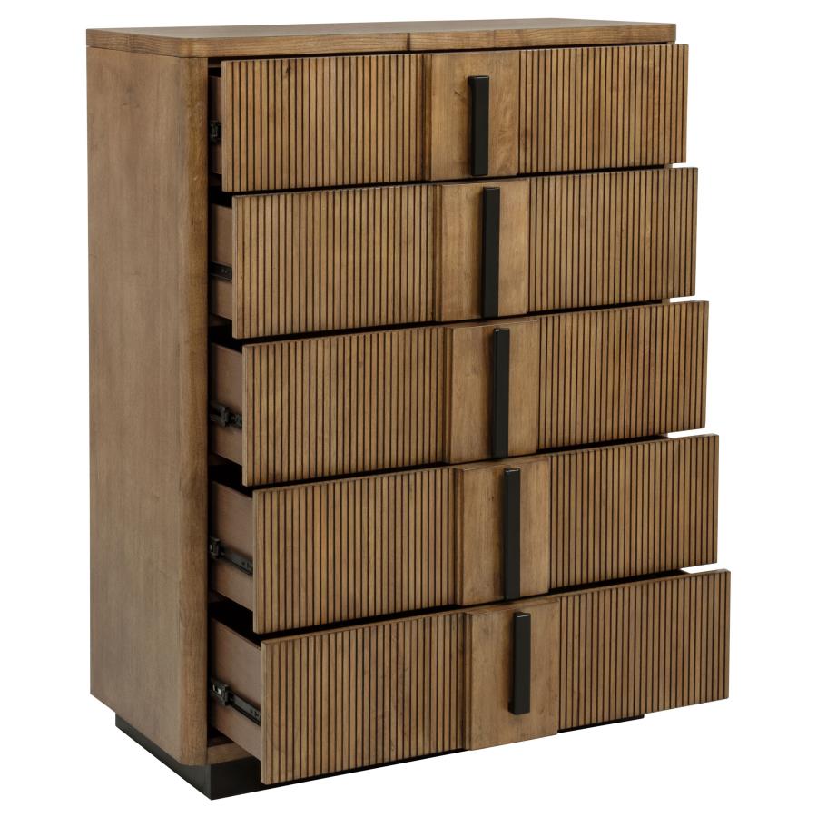 TERRACE 5-DRAWER CHEST OF DRAWERS ASH BROWN