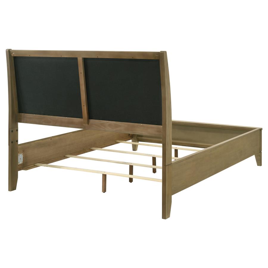 GRANADA UPHOLSTERED QUEEN PANEL BED NATURAL PINE