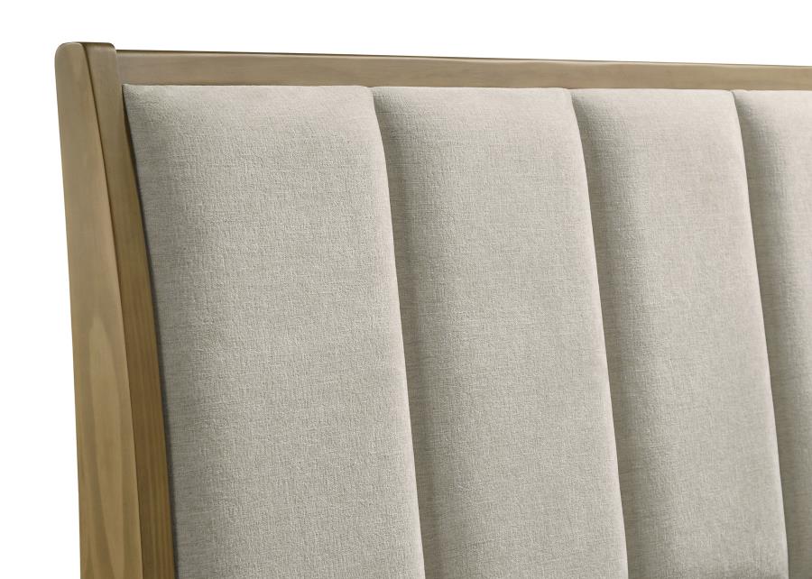 GRANADA UPHOLSTERED QUEEN PANEL BED NATURAL PINE
