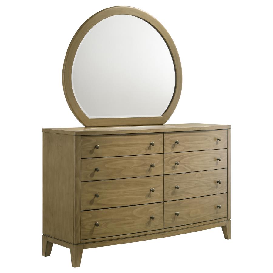 GRANADA 8-DRAWER DRESSER AND MIRROR NATURAL PINE
