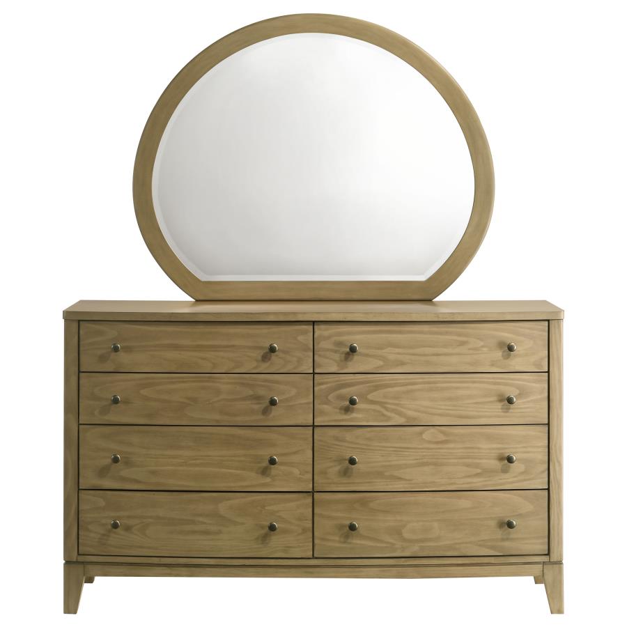GRANADA 8-DRAWER DRESSER AND MIRROR NATURAL PINE