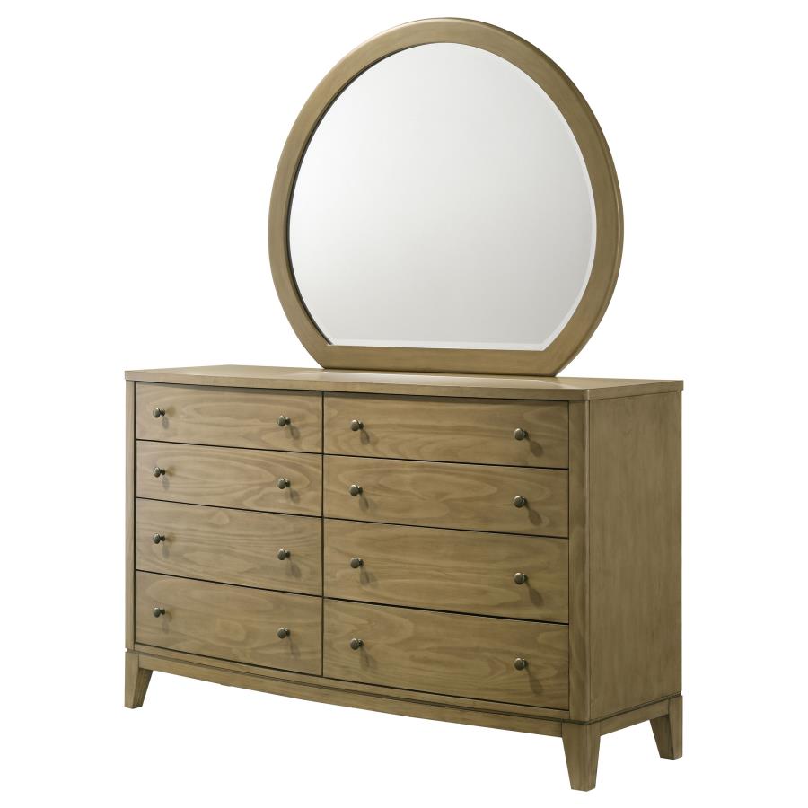 GRANADA 8-DRAWER DRESSER AND MIRROR NATURAL PINE
