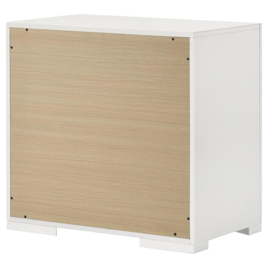 IVES 2-DRAWER NIGHTSTAND BEDSIDE TABLE WHITE HIGH GLOSS