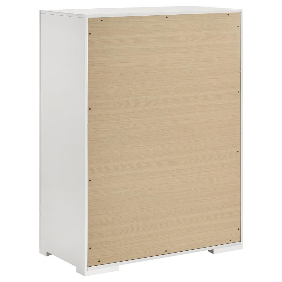 IVES 5-DRAWER BEDROOM CHEST OF DRAWERS WHITE HIGH GLOSS