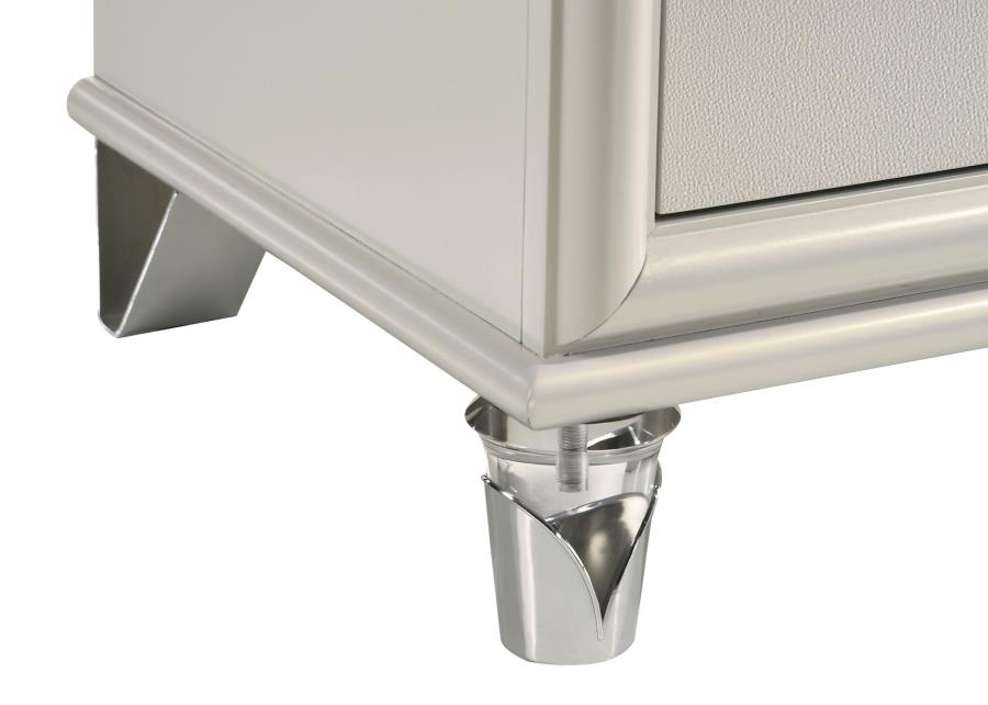 OLIVIA 2-DRAWER NIGHTSTAND BEDSIDE TABLE PEARL WHITE