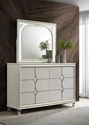OLIVIA 6-DRAWER DRESSER CABINET PEARL WHITE