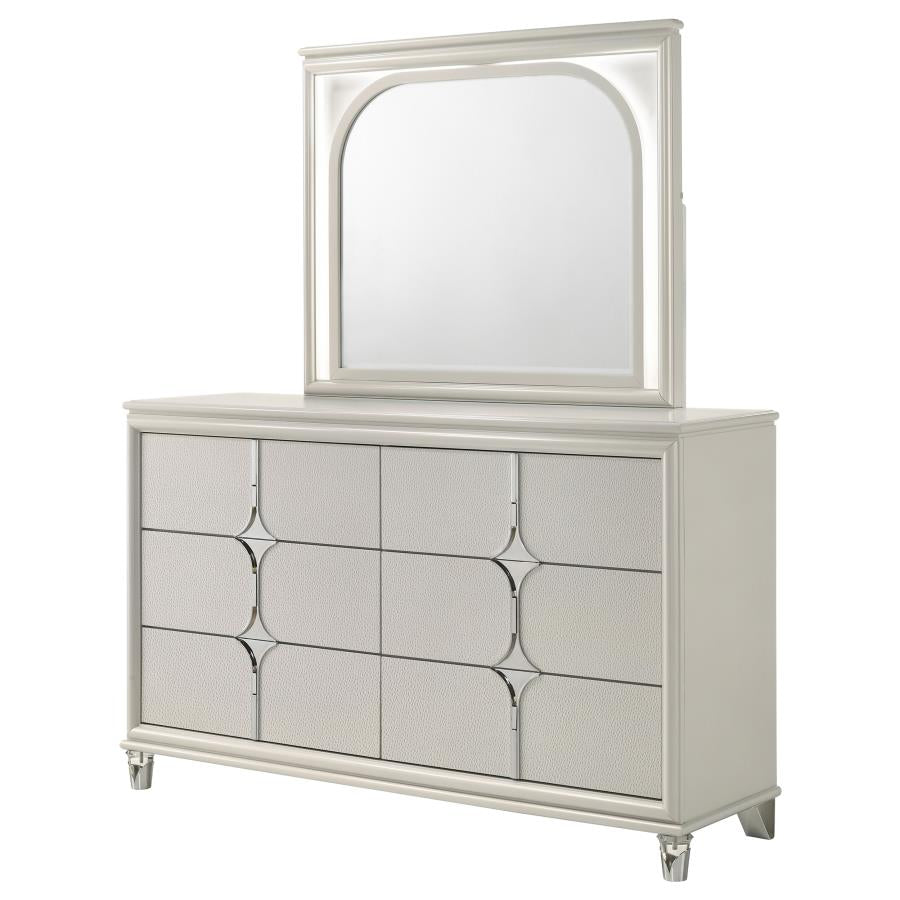 OLIVIA 6-DRAWER DRESSER CABINET PEARL WHITE