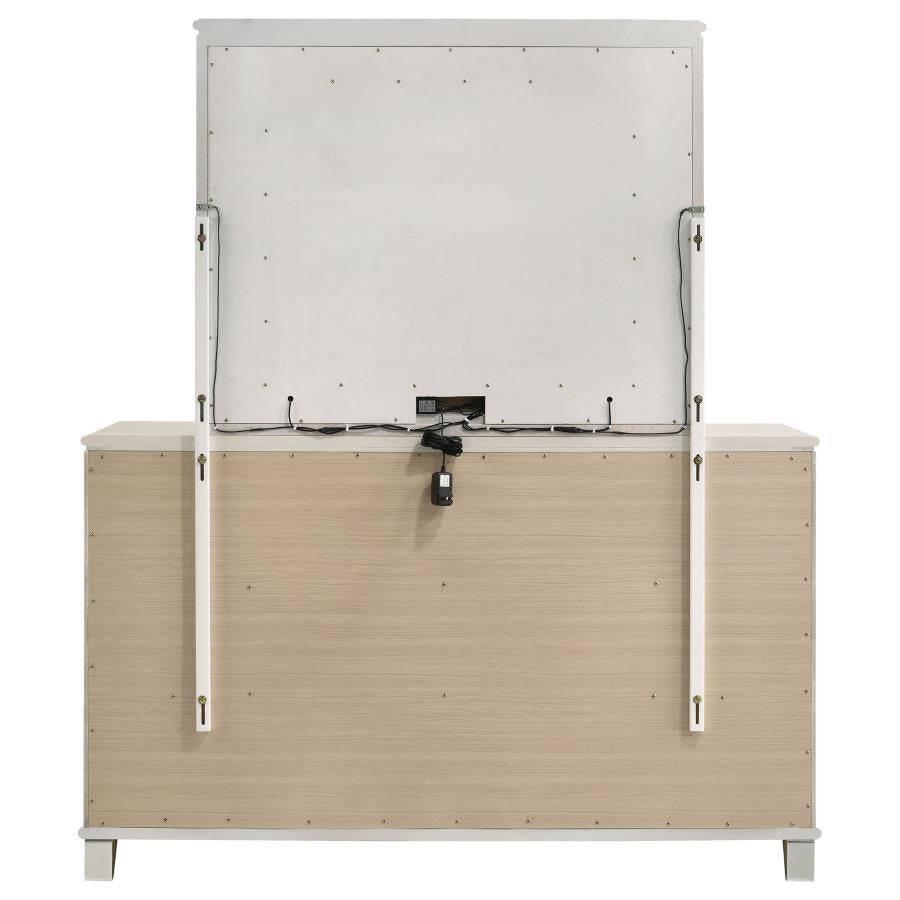 OLIVIA 6-DRAWER DRESSER CABINET PEARL WHITE