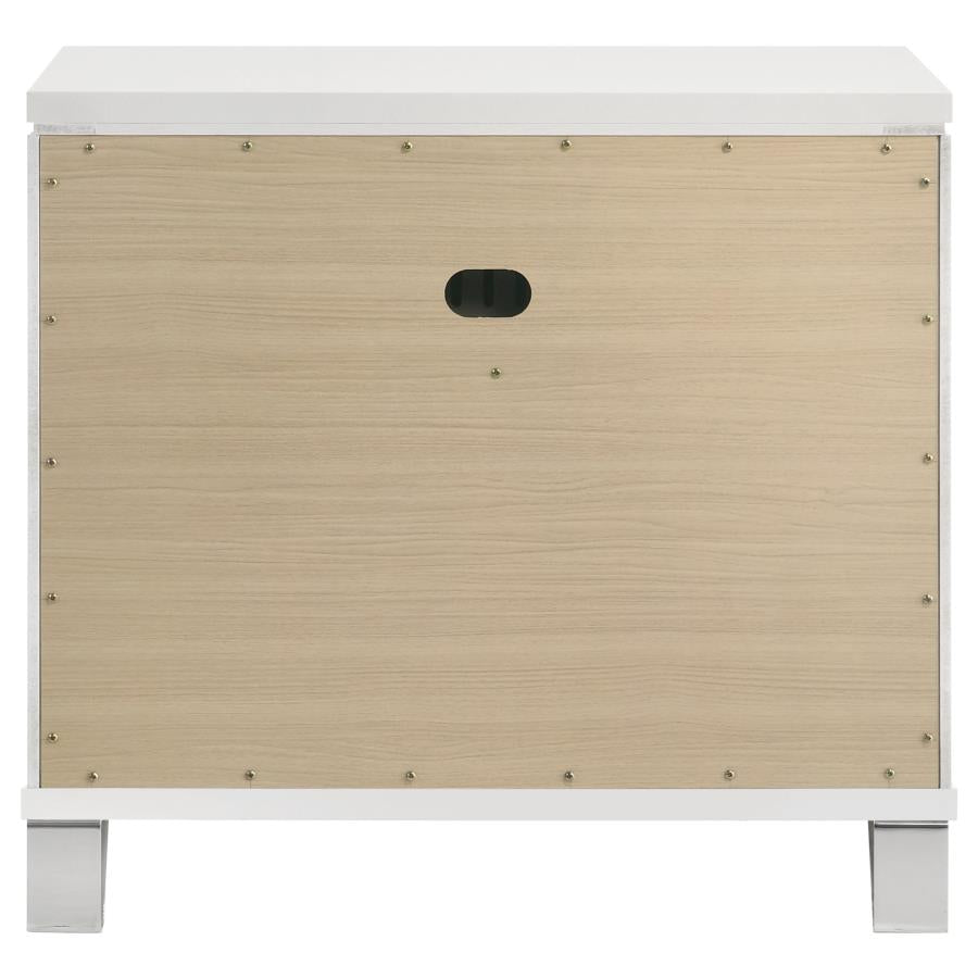 MARMORE 2-DRAWER NIGHTSTAND BEDSIDE TABLE WHITE