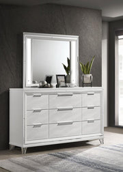 MARMORE 9-DRAWER DRESSER AND LED MIRROR WHITE