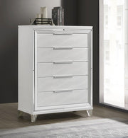 MARMORE 5-DRAWER BEDROOM CHEST OF DRAWERS WHITE