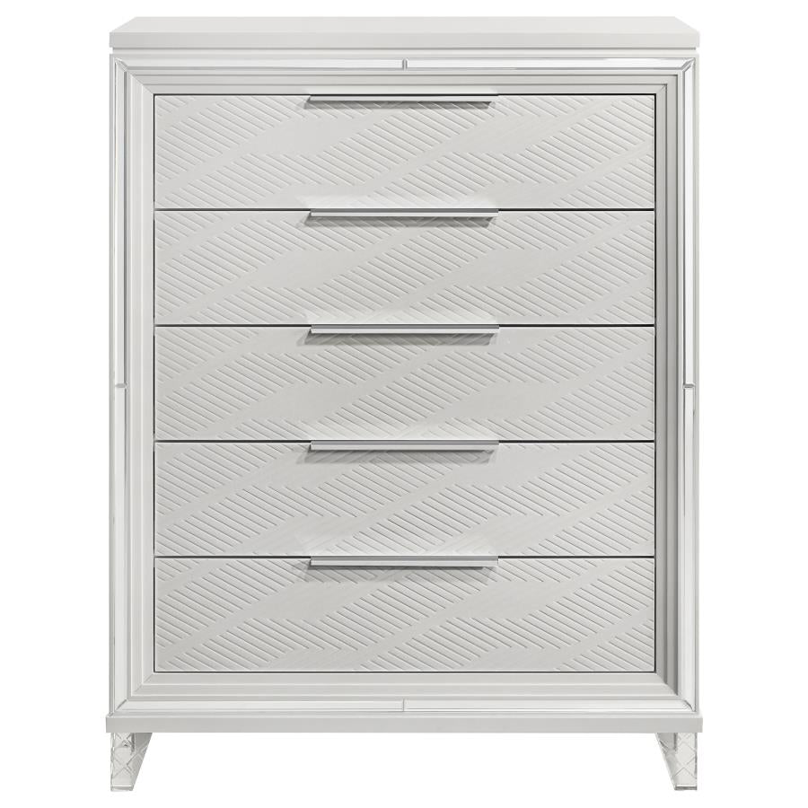MARMORE 5-DRAWER BEDROOM CHEST OF DRAWERS WHITE