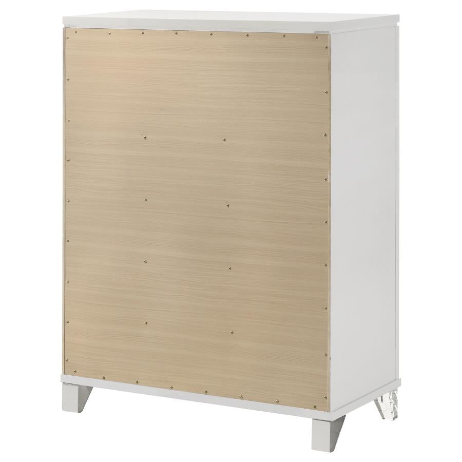 MARMORE 5-DRAWER BEDROOM CHEST OF DRAWERS WHITE