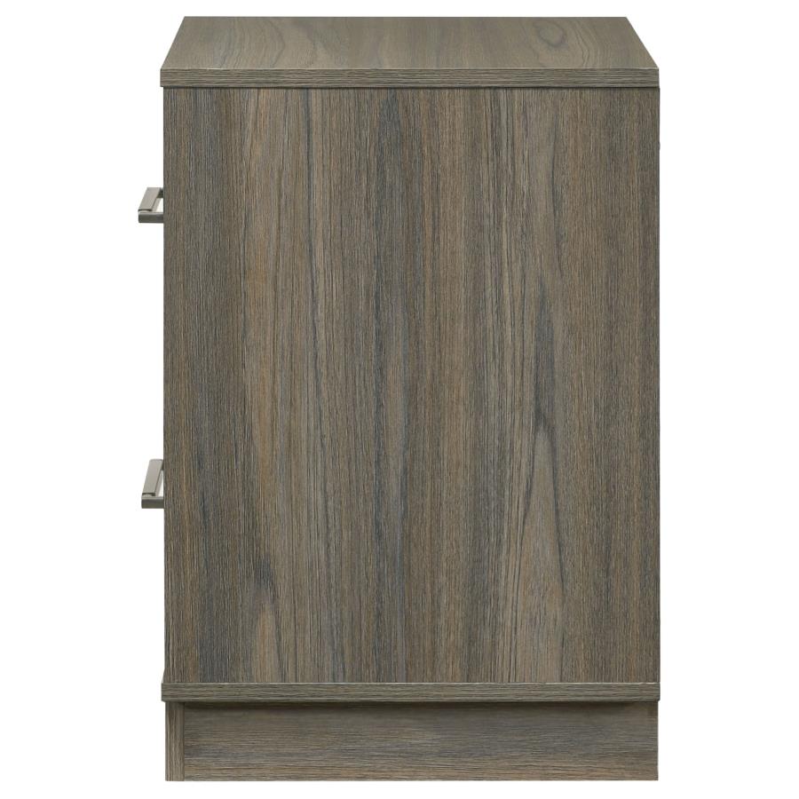 FENWICK 2-DRAWER NIGHTSTAND BEDSIDE TABLE GREY OAK