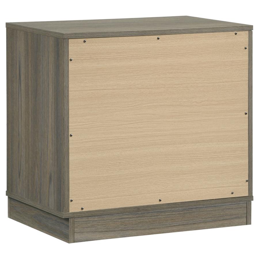 FENWICK 2-DRAWER NIGHTSTAND BEDSIDE TABLE GREY OAK