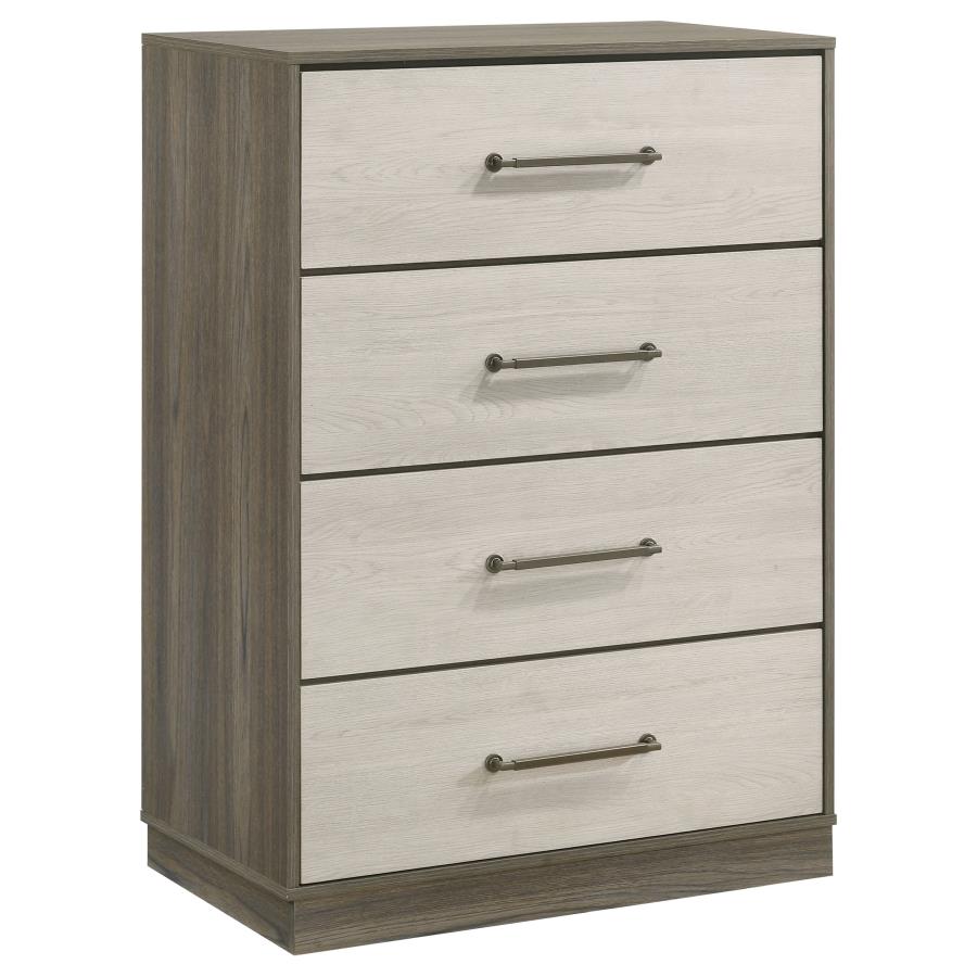 FENWICK 4-DRAWER CHEST OF DRAWERS GREY OAK