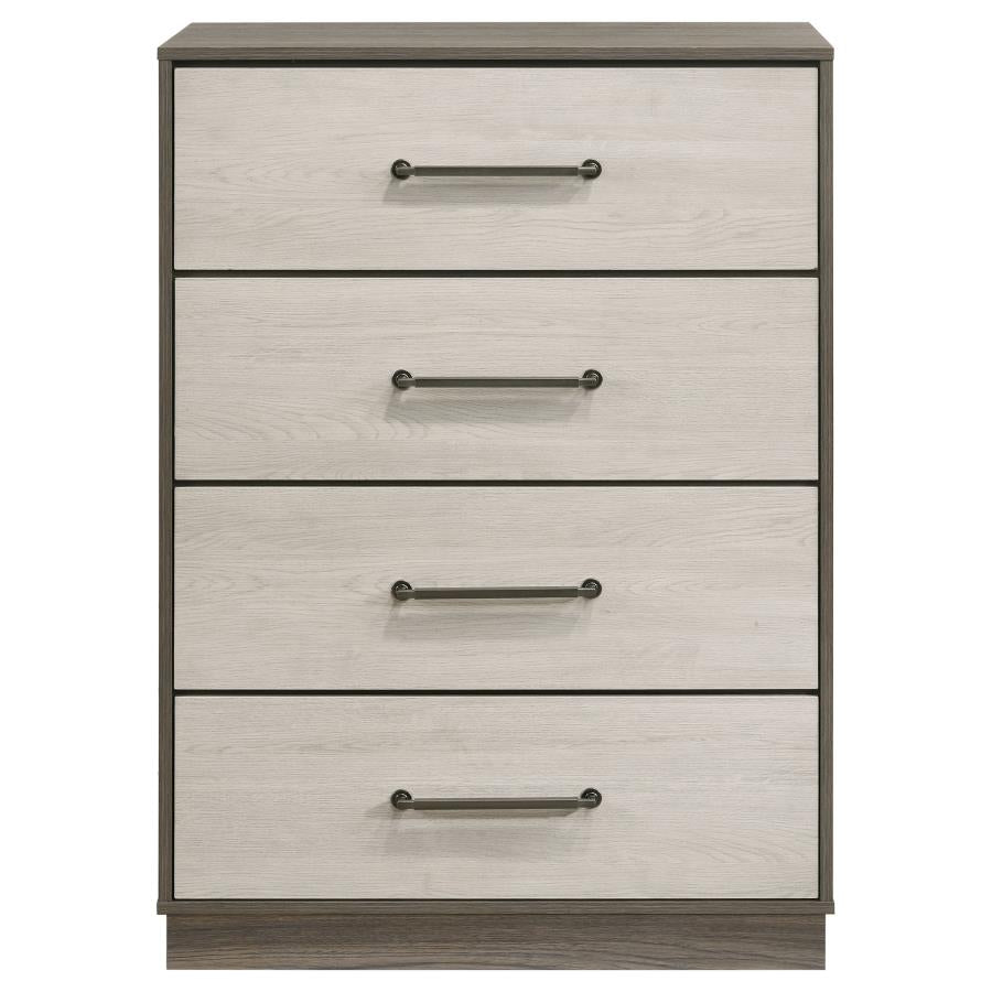 FENWICK 4-DRAWER CHEST OF DRAWERS GREY OAK