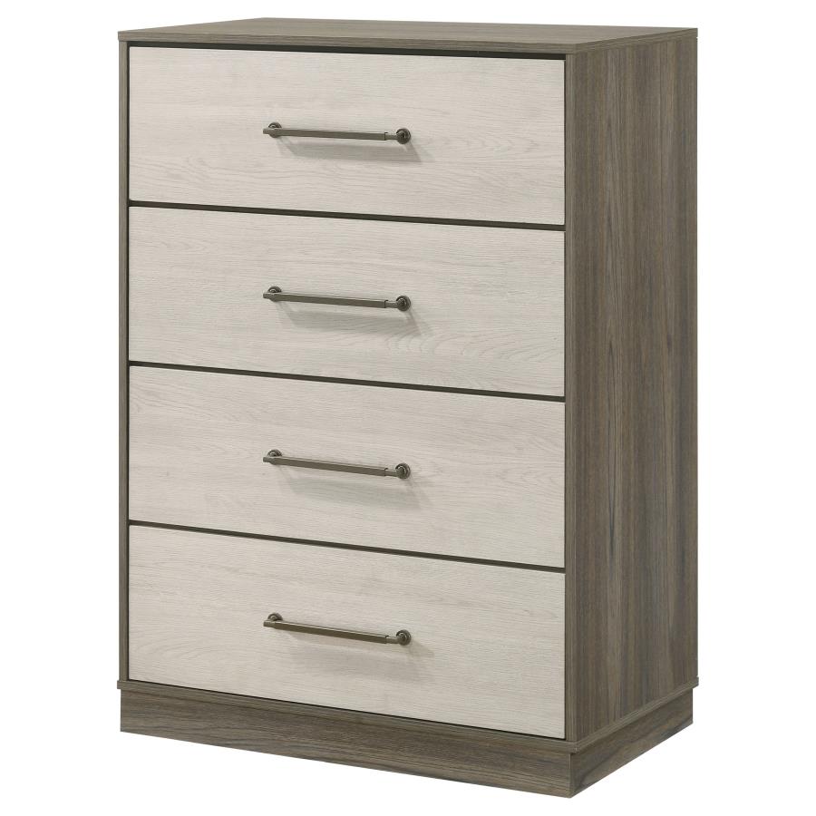 FENWICK 4-DRAWER CHEST OF DRAWERS GREY OAK